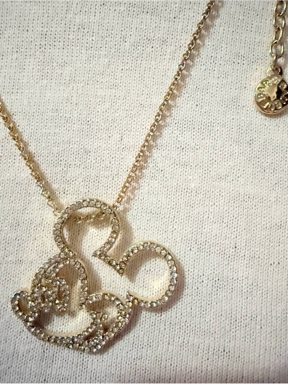 BaubleBar Gold-tone Crystal Outline Mouse Pendant Necklace